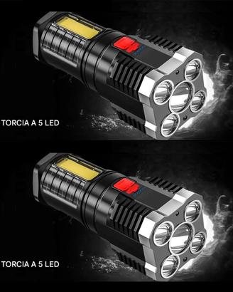 TORCE RICARICABILI A 5 LED DI ALTA POTENZA LOTTO 2
