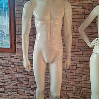 Manichino Uomo 1,90 m Bianco con Base in Cristallo