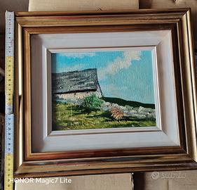 Quadro olio su tela Mellerio Giovanni  "Baita '88"