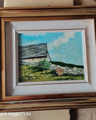 Quadro olio su tela Mellerio Giovanni  "Baita '88"