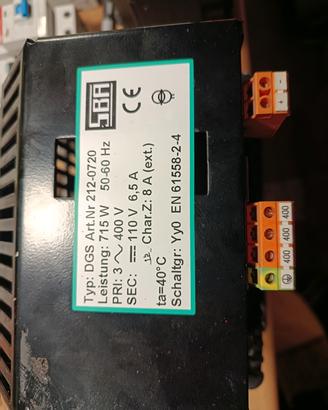 Alimentatore Ind SBA DGS 715W 400V AC - 110V DC 