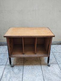 Mobiletto Porta Vinili Anni '60 Vintage con ruote
