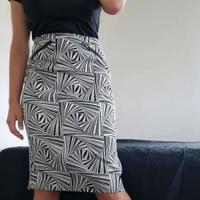 Gonna fantasia optical Bianca e Nera  anni  70s 