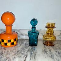 bottiglie in vetro soffiato italiano anni 60