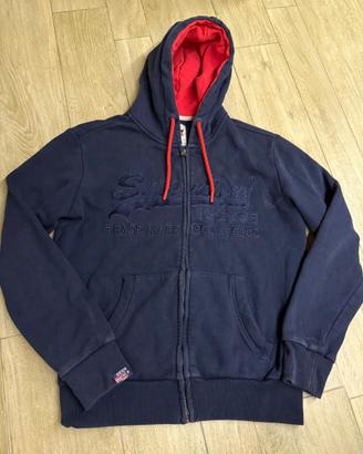 felpa superdry blu vintage