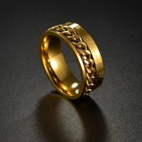 Anello uomo acciaio inossidabile color oro NUOVO