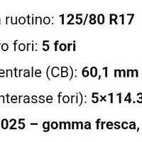 Ruotino 125/80 R17 nuovo