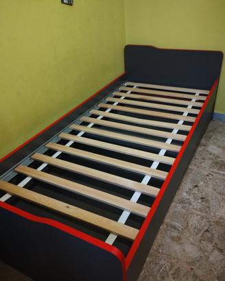 letto singolo con contenitore camera PlayStation 