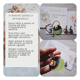 Set artigianale in resina e fiori veri