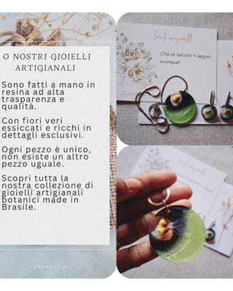 Set artigianale in resina e fiori veri