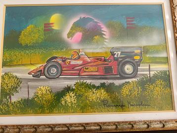 Quadro olio su tela firmato Romano Mussolini - Fer