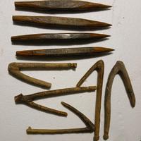 Set di forabuchi e ganci in legno antichi