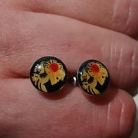 Orecchini donna cabochon neri scheletro 