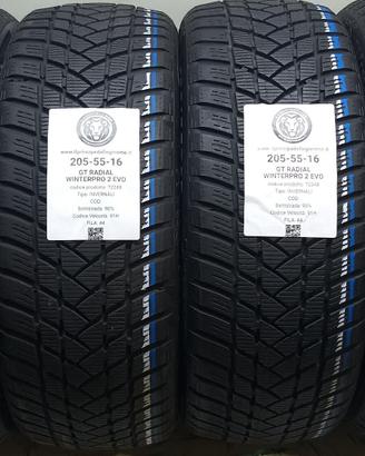 4 GOMME 205 55 16 GT RADIAL A72248