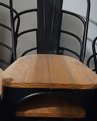 Sedie metallo e legno