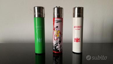 Accendini Clipper 3 pezzi (Rizla, Merit) 
