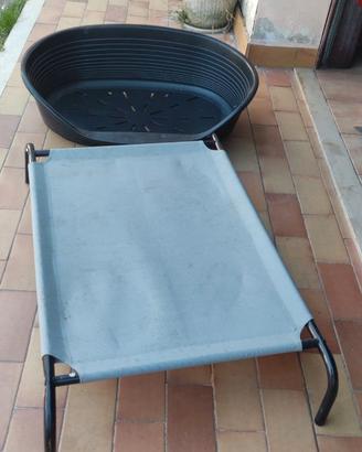 Lettino per cani + cesta per cuccia