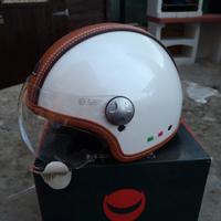 CASCO JET PELLE DURA HELMO MILANO OMOLOGATO