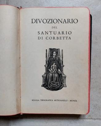 Divozionario del Santuario di Corbetta - Libro ant