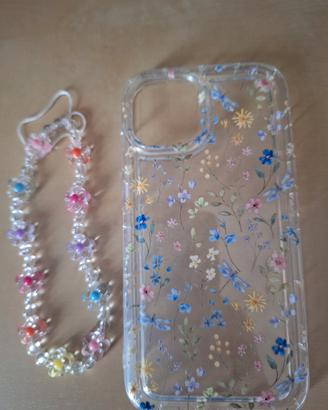 Cover iPhone 15 trasparente motivo Floreale