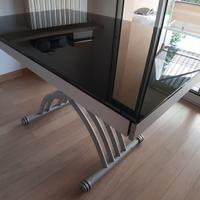 Tavolino trasformabile cristallo 74x120 - Ozzio