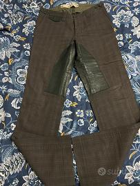 Pantaloni vintage con inserti in pelle - tag 48