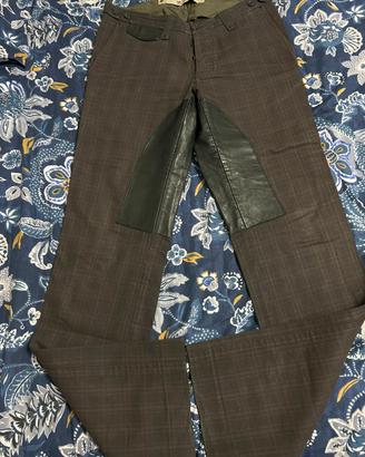 Pantaloni vintage con inserti in pelle - tag 48