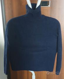 Maglione Dolcevita 100% Cashmere Blu