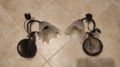 aplique,  lampada da muro ferro battuto