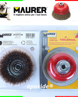 MAURER® 86522 Ø14MA★ SPAZZOLA a TAZZA  Ø100x29mm ★
