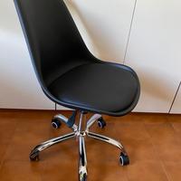 Sedia seggiola studio ufficio alluminio rotelle