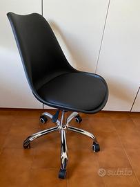 Sedia seggiola studio ufficio alluminio rotelle