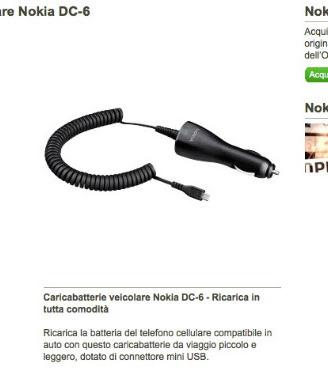 Nokia Caricabatterie veicolare DC-6