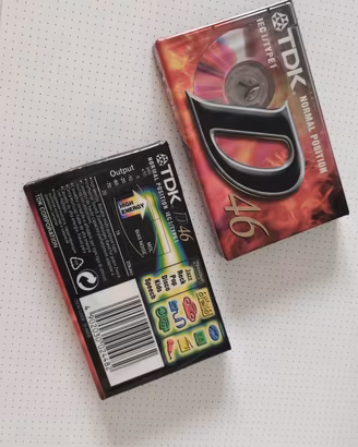 Audiocassette TDK 46 minuti nuove 
