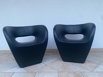 Poltrone  pelle nera