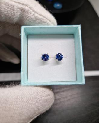 Orecchini d'argento 925 con tanzaniti naturali