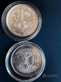 n 2 monete da 1000 escudos portoghese argento 1998