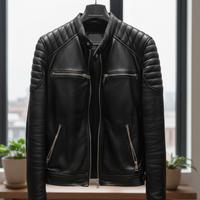 Giacca/Giubbotto Biker nera di pelle M