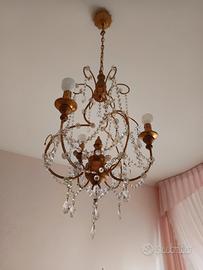 lampadario con cristalli 