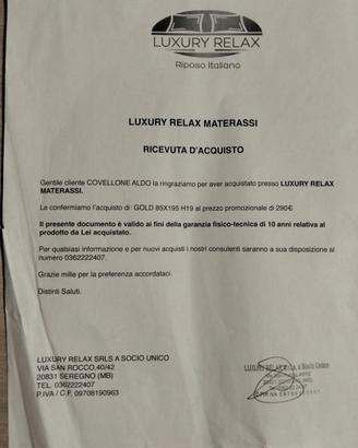 Materasso singolo