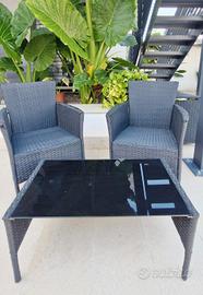 set giardinaggio poltrona in rattan - tavolo 