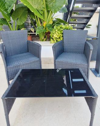 set giardinaggio poltrona in rattan - tavolo 