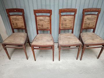 4 SEDIE originali primi 900 stile liberty