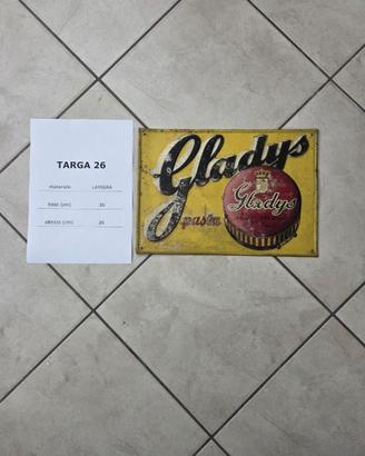 Targa vintage Gladys Pasta