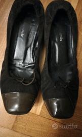 Ballerine camoscio e punta in pelle n. 37