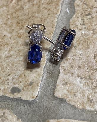 Orecchini NUOVI diamante e zaffiro