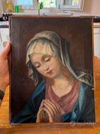 Quadro Madonna olio tela 30x38 telaio rotto