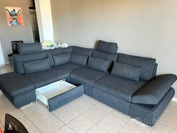 Divano letto in tessuto colore New York Black