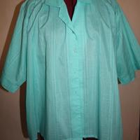 Camicetta classica manica corta rigata verde acqua