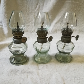 Lampada lume antica ad olio con regolatore fiamma